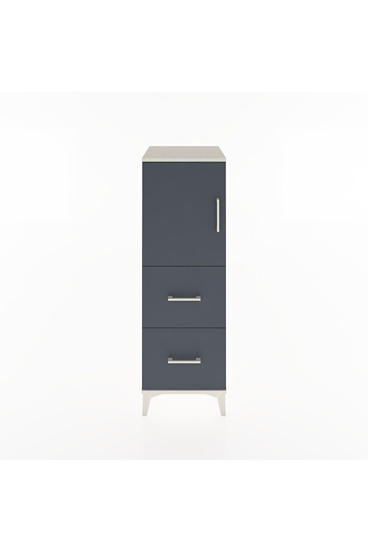 Hyperion Dolap 2 Raflı 2 Çekmeceli Tek Kapaklı 44x44x134 Aytaşı-Antrasit