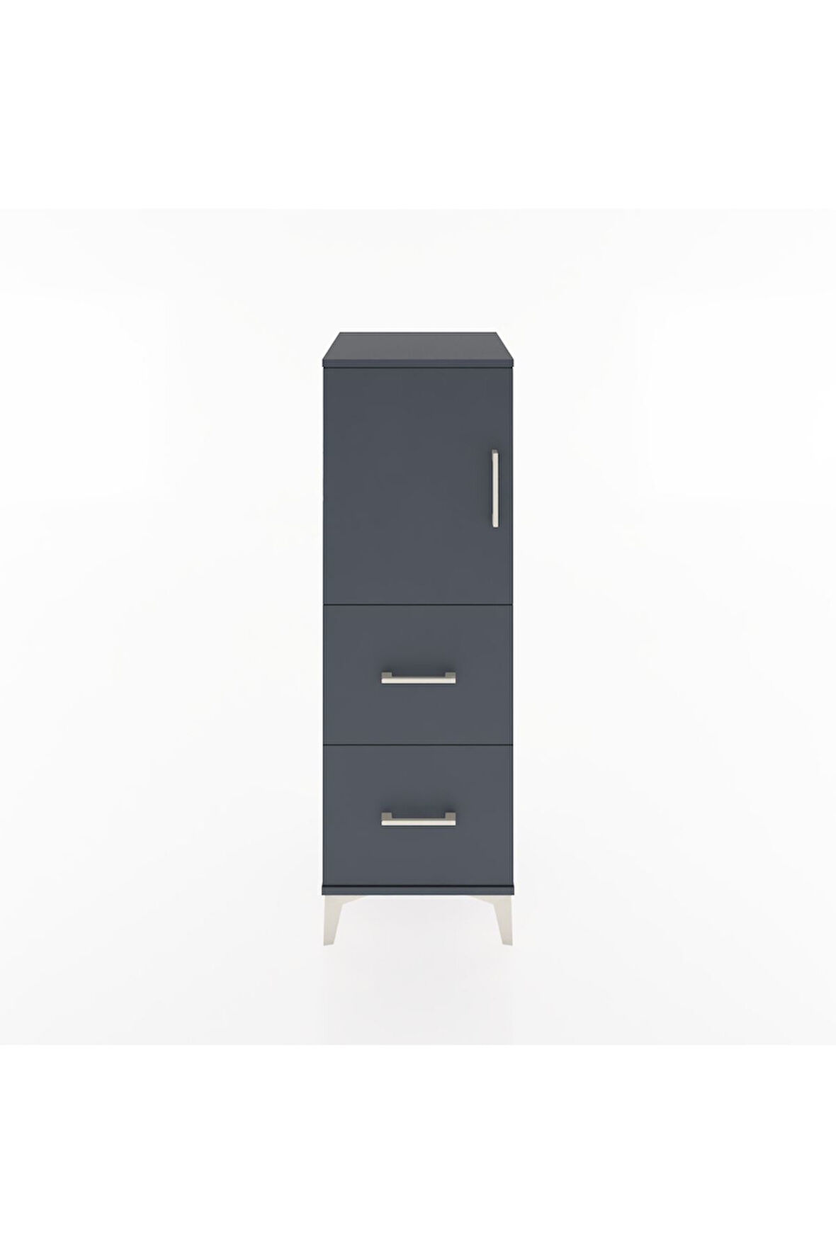 Hyperion Dolap 2 Raflı 2 Çekmeceli Tek Kapaklı 44x44x134 Antrasit-Antrasit