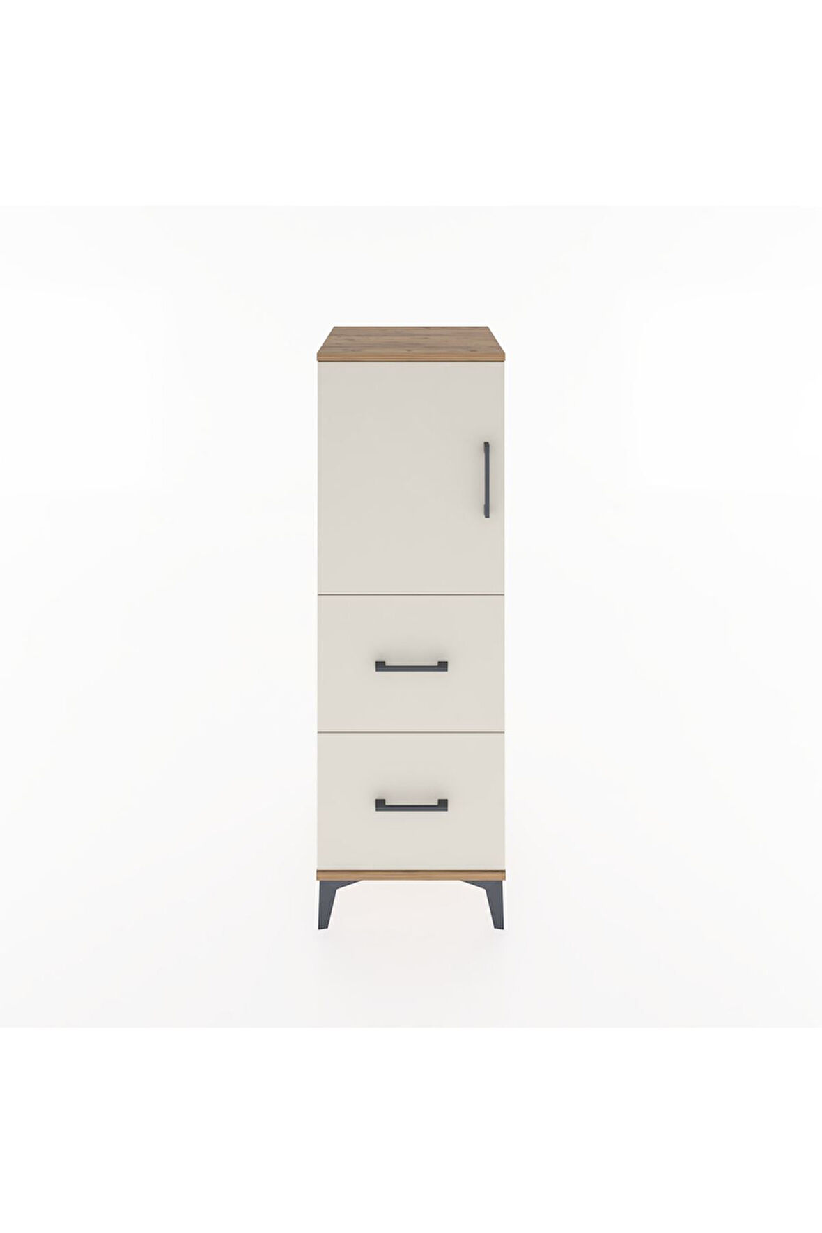 Hyperion Dolap 2 Raflı 2 Çekmeceli Tek Kapaklı 44x44x134 Çam-Aytaşı