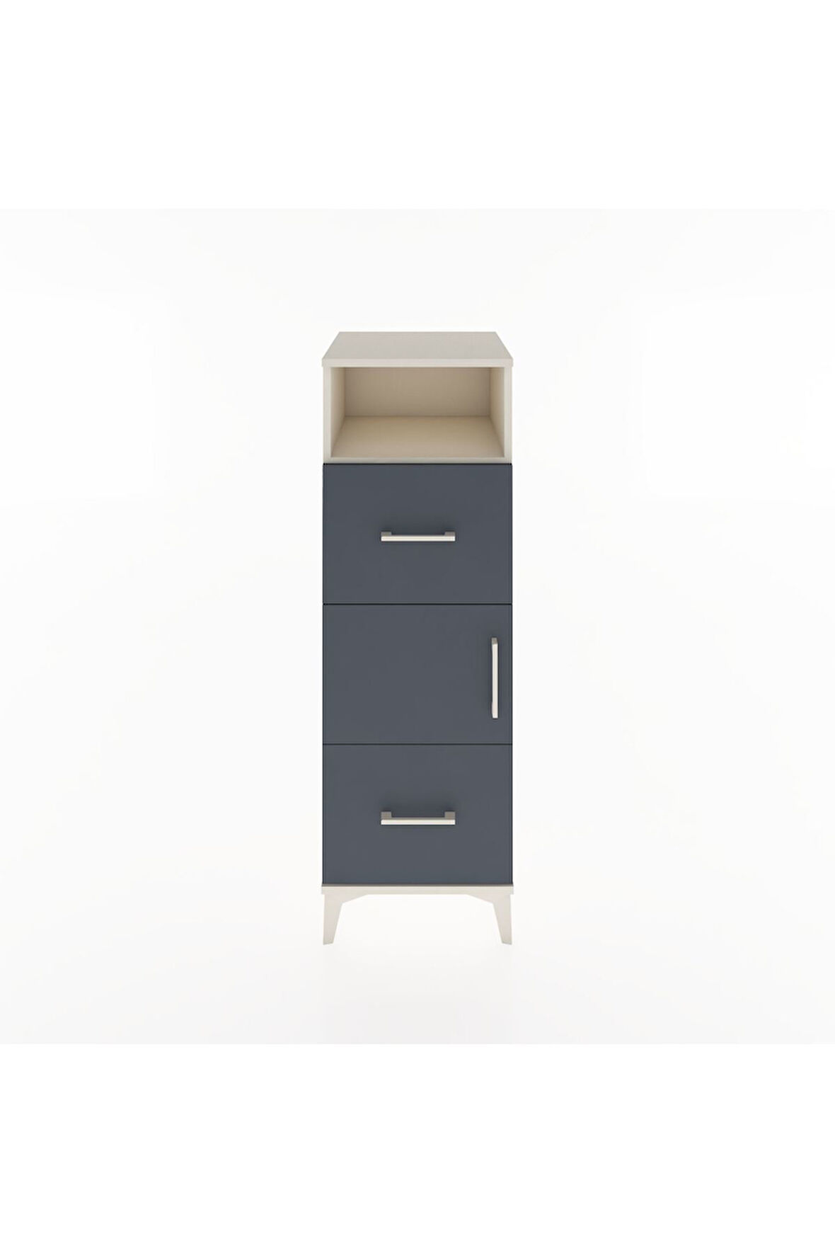 Hyperion Dolap 2 Raflı 2 Çekmeceli Tek Kapaklı 44x44x134 Aytaşı-Antrasit