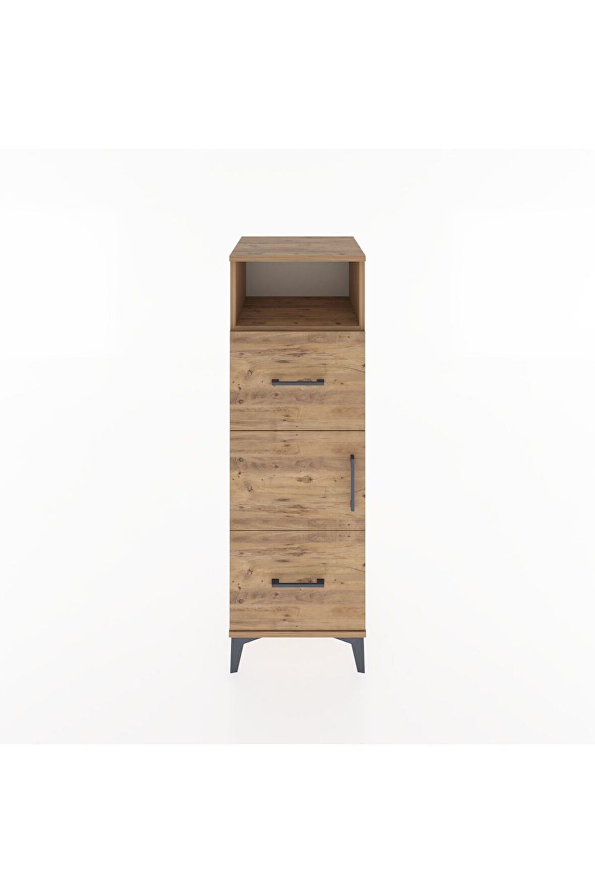 Hyperion Dolap 2 Raflı 2 Çekmeceli Tek Kapaklı 44x44x134 Çam-Çam