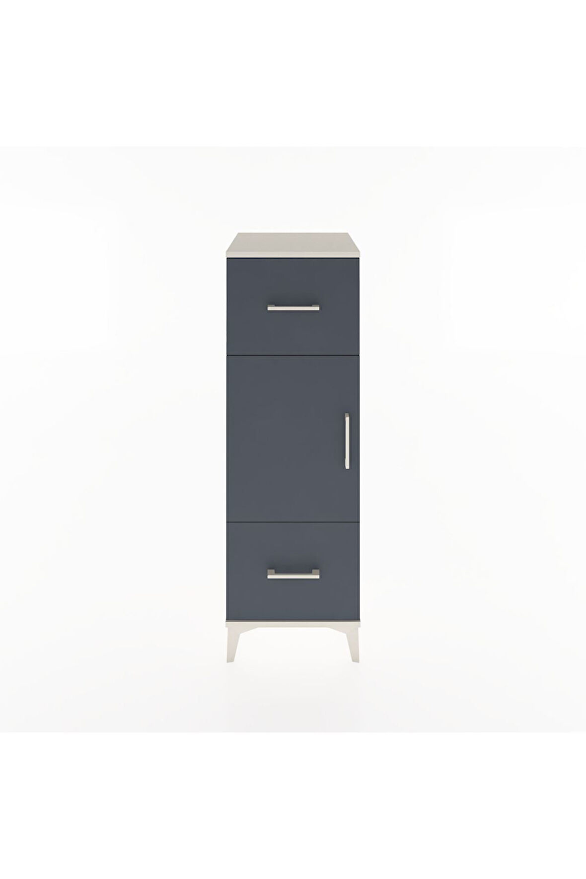 Hyperion Dolap 2 Raflı 2 Çekmeceli Tek Kapaklı 44x44x134 Aytaşı-Antrasit