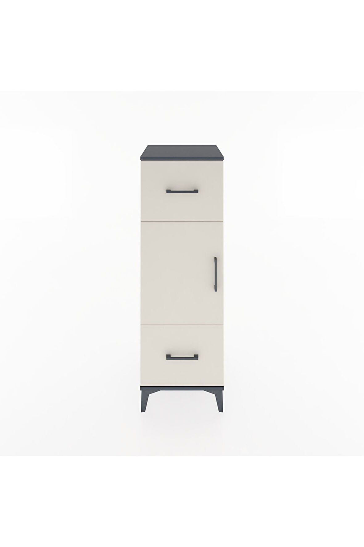 Hyperion Dolap 2 Raflı 2 Çekmeceli Tek Kapaklı 44x44x134 Antrasit-Aytaşı