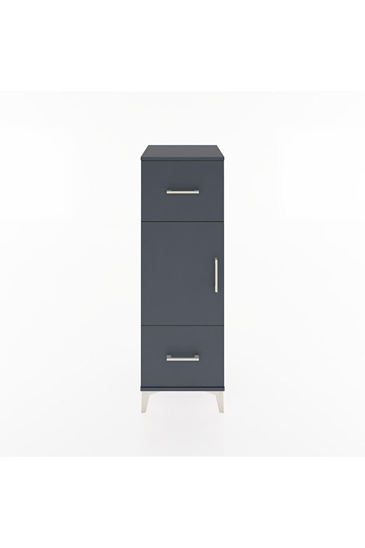 Hyperion Dolap 2 Raflı 2 Çekmeceli Tek Kapaklı 44x44x134 Antrasit-Antrasit