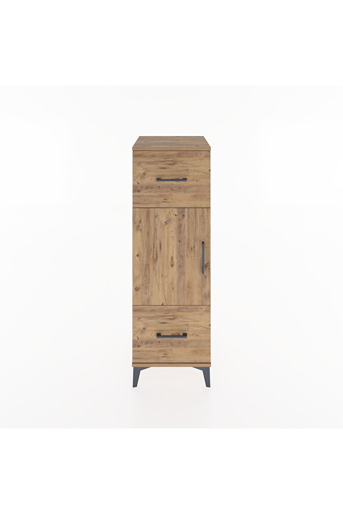 Hyperion Dolap 2 Raflı 2 Çekmeceli Tek Kapaklı 44x44x134 Çam-Çam