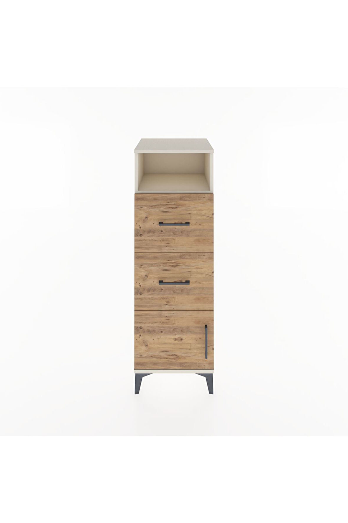 Hyperion Dolap Tek Raflı 2 Çekmeceli Tek Kapaklı 44x44x134 Aytaşı-Çam