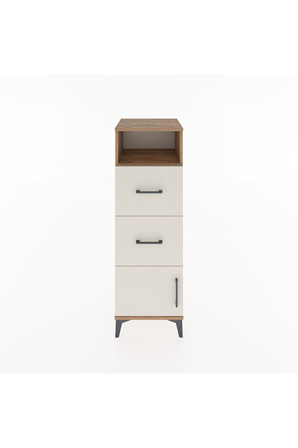 Hyperion Dolap Tek Raflı 2 Çekmeceli Tek Kapaklı 44x44x134 Çam-Aytaşı