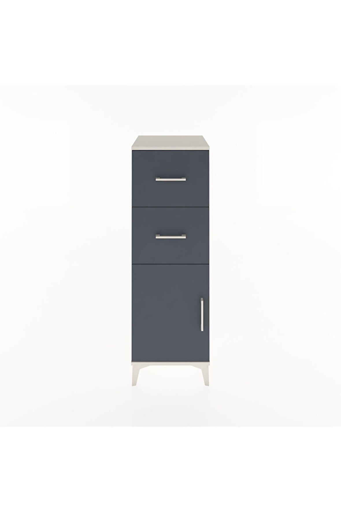 Hyperion Dolap Tek Raflı 2 Çekmeceli Tek Kapaklı 44x44x134 Aytaşı-Antrasit