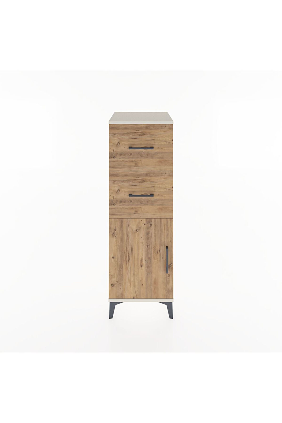 Hyperion Dolap Tek Raflı 2 Çekmeceli Tek Kapaklı 44x44x134 Aytaşı-Çam