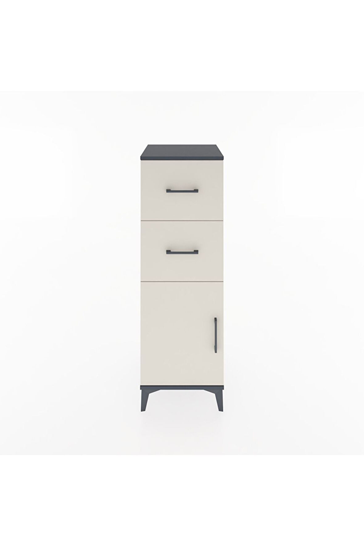 Hyperion Dolap Tek Raflı 2 Çekmeceli Tek Kapaklı 44x44x134 Antrasit-Aytaşı