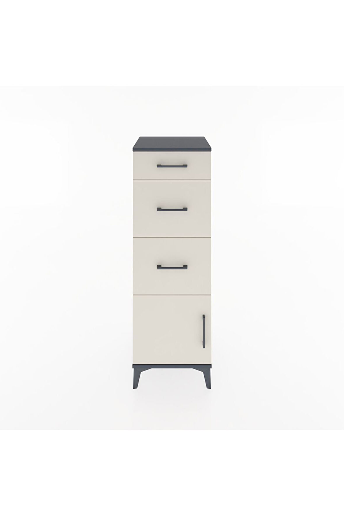 Hyperion Dolap 3 Çekmeceli Tek Kapaklı 44x44x134 Antrasit-Aytaşı