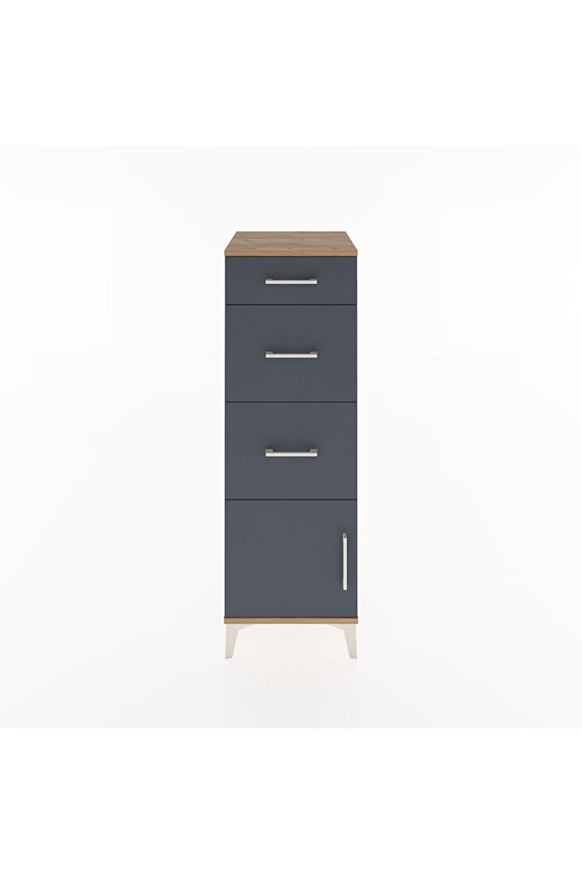 Hyperion Dolap 3 Çekmeceli Tek Kapaklı 44x44x134 Çam-Antrasit