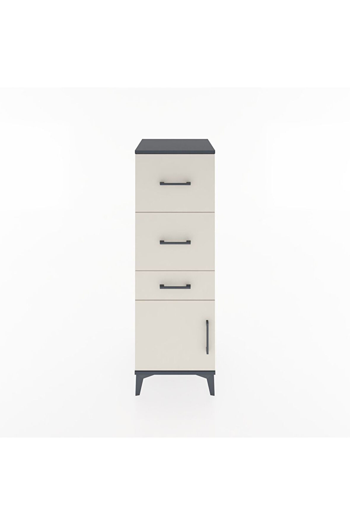 Hyperion Dolap 3 Çekmeceli Tek Kapaklı 44x44x134 Antrasit-Aytaşı