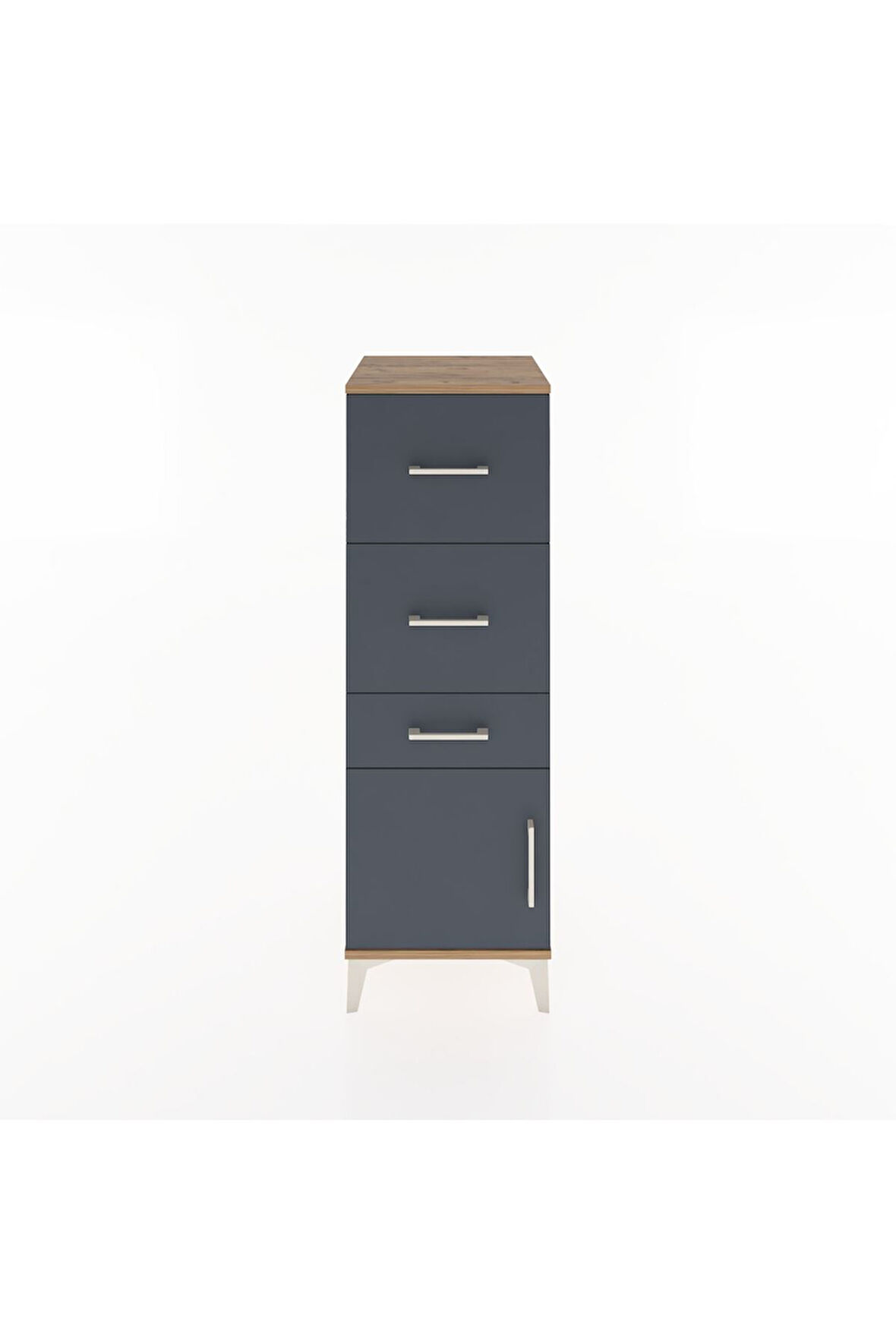 Hyperion Dolap 3 Çekmeceli Tek Kapaklı 44x44x134 Çam-Antrasit