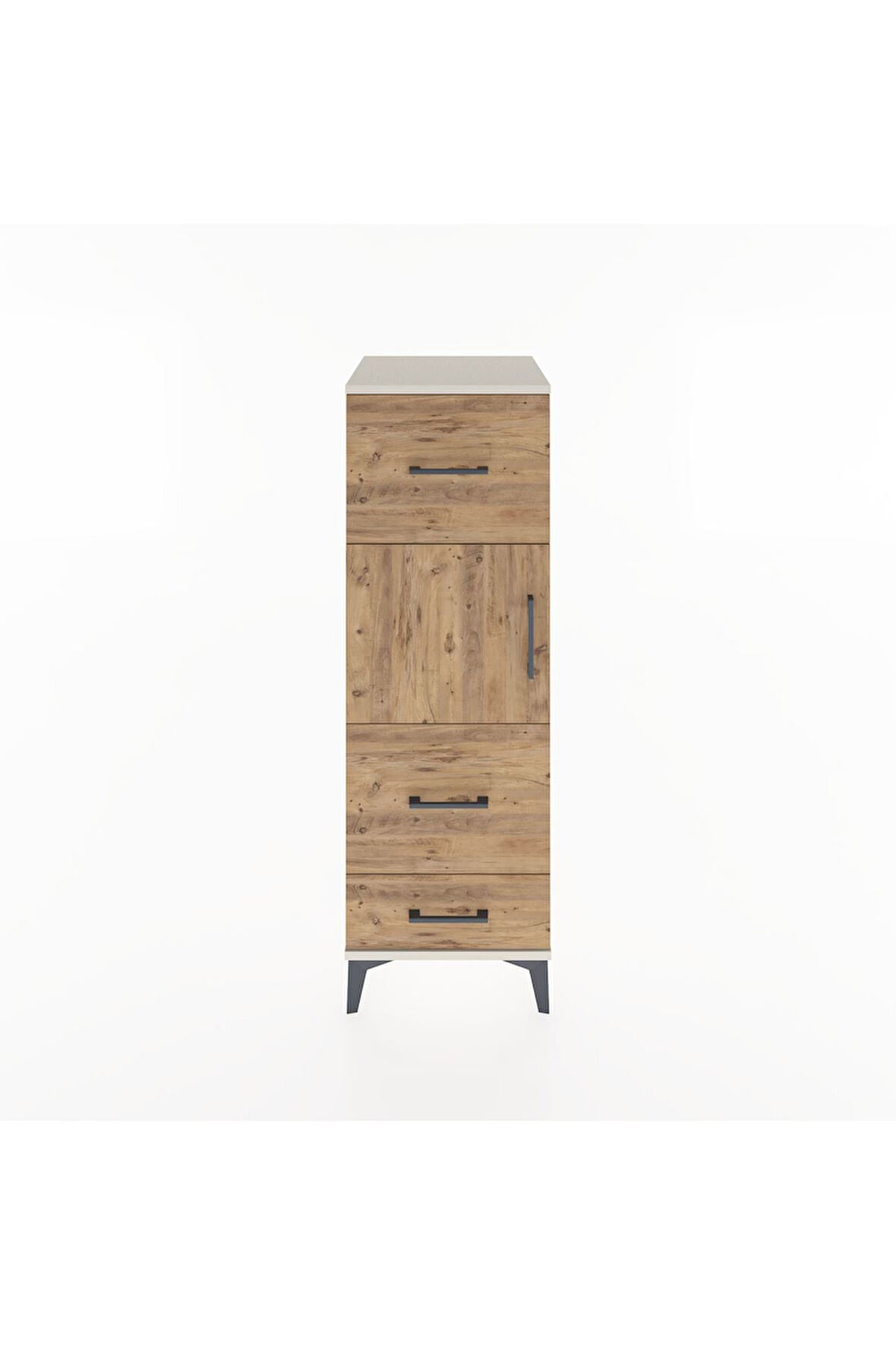 Hyperion Dolap Tek Raflı 3 Çekmeceli Tek Kapaklı 44x44x134 Aytaşı-Çam
