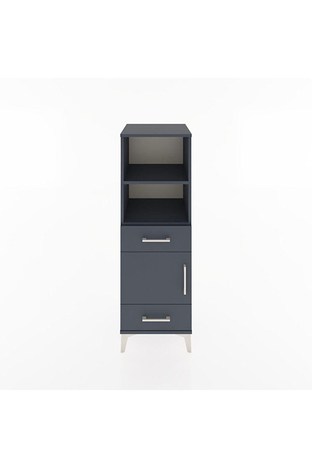 Hyperion Dolap 3 Raflı 2 Çekmeceli Tek Kapaklı 44x44x134 Antrasit-Antrasit