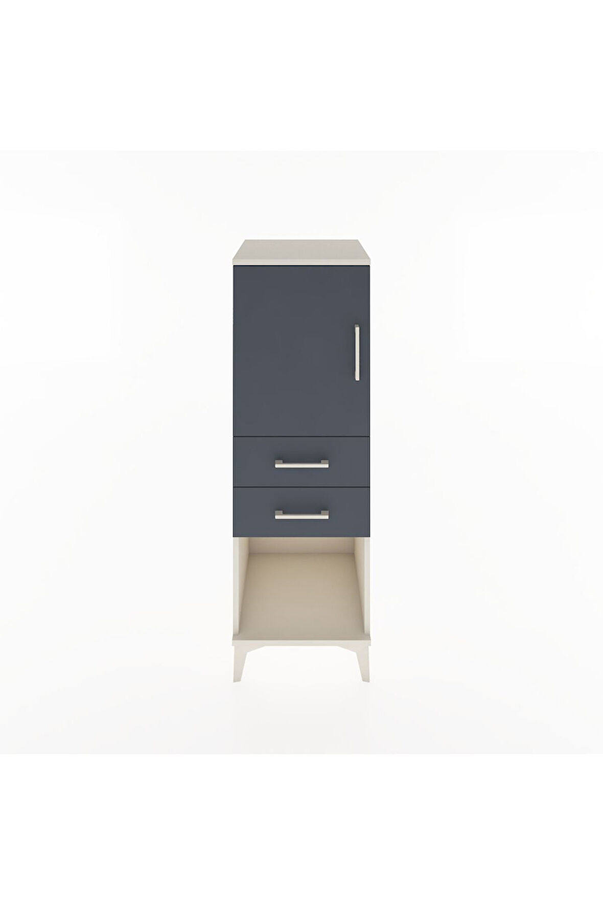 Hyperion Dolap 2 Raflı 2 Çekmeceli Tek Kapaklı 44x44x134 Aytaşı-Antrasit