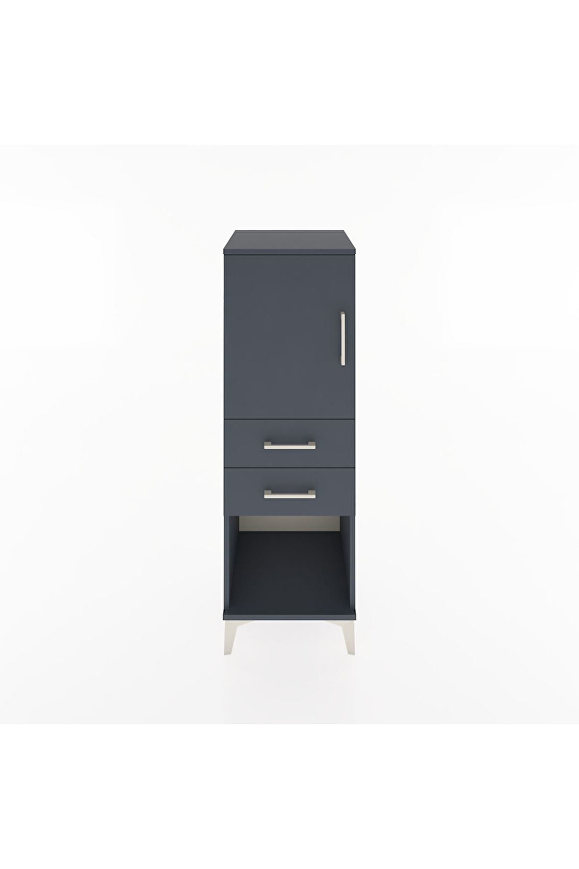 Hyperion Dolap 2 Raflı 2 Çekmeceli Tek Kapaklı 44x44x134 Antrasit-Antrasit
