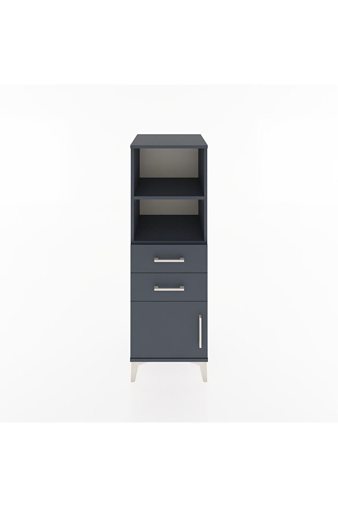 Hyperion Dolap 2 Raflı 2 Çekmeceli Tek Kapaklı 44x44x134 Antrasit-Antrasit