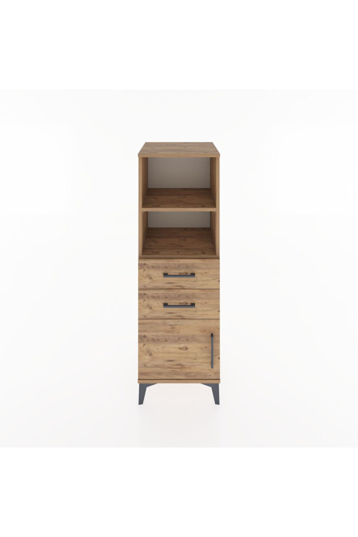 Hyperion Dolap 2 Raflı 2 Çekmeceli Tek Kapaklı 44x44x134 Çam-Çam