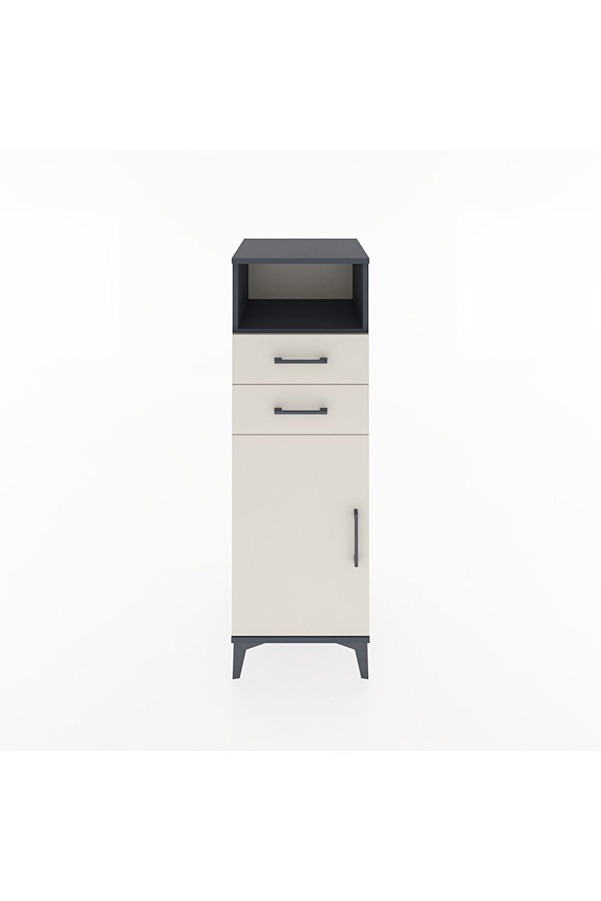 Hyperion Dolap 2 Raflı 2 Çekmeceli Tek Kapaklı 44x44x134 Antrasit-Aytaşı