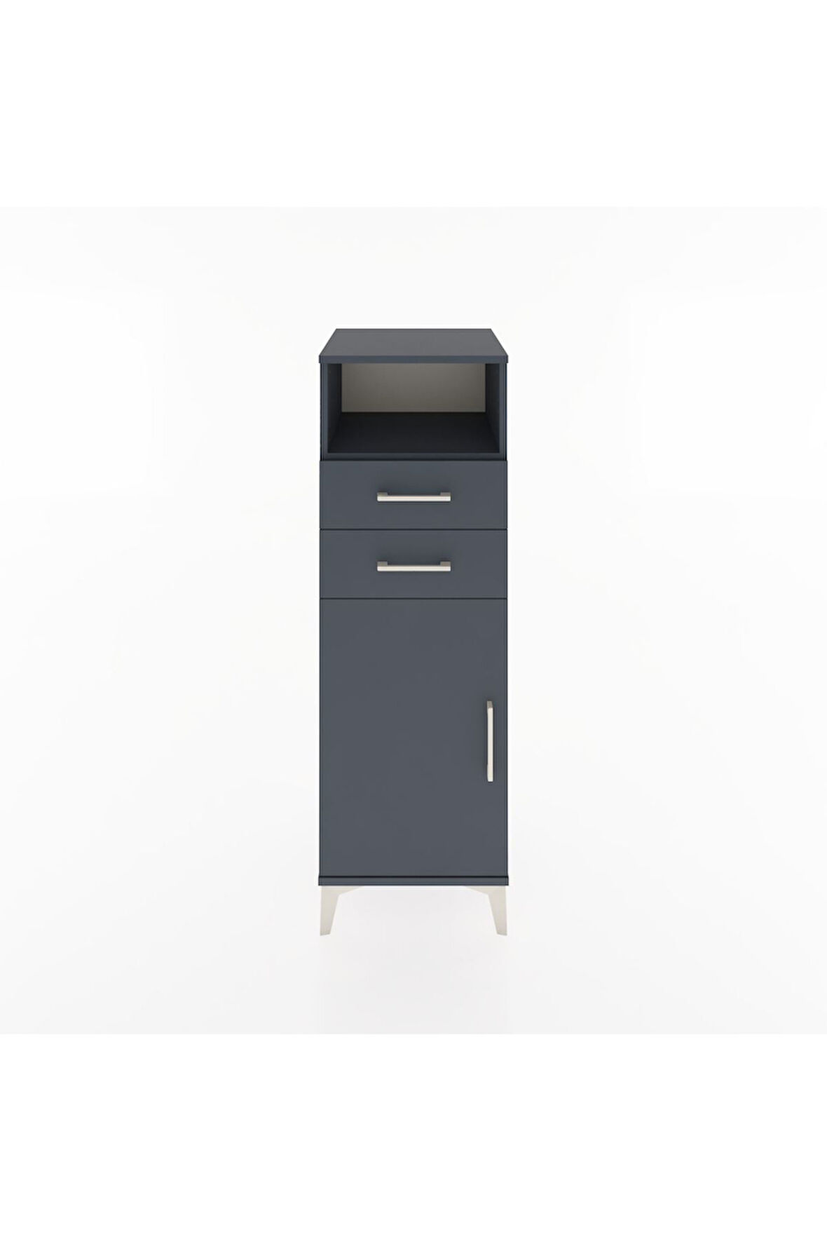 Hyperion Dolap 2 Raflı 2 Çekmeceli Tek Kapaklı 44x44x134 Antrasit-Antrasit