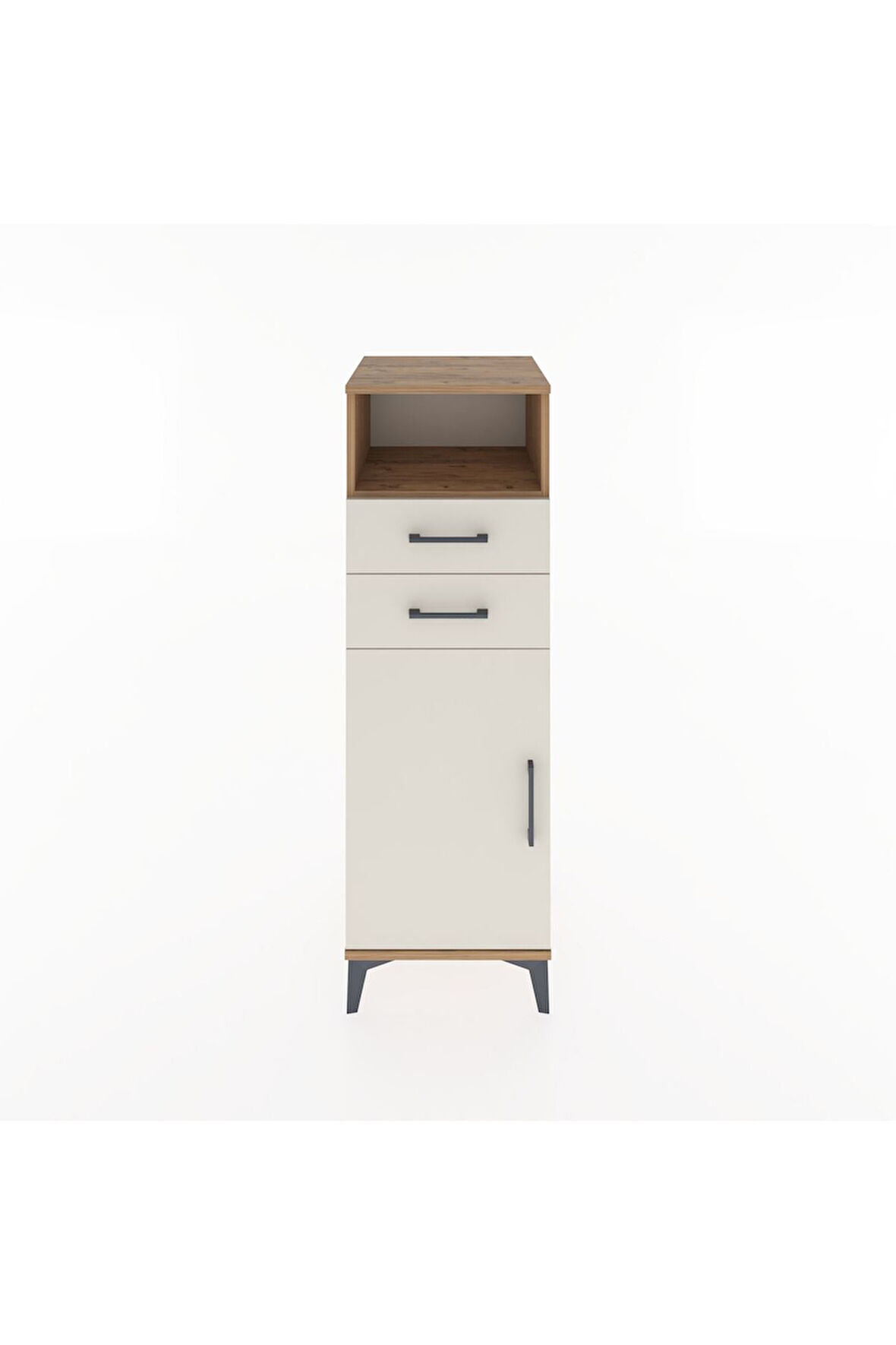 Hyperion Dolap 2 Raflı 2 Çekmeceli Tek Kapaklı 44x44x134 Çam-Aytaşı