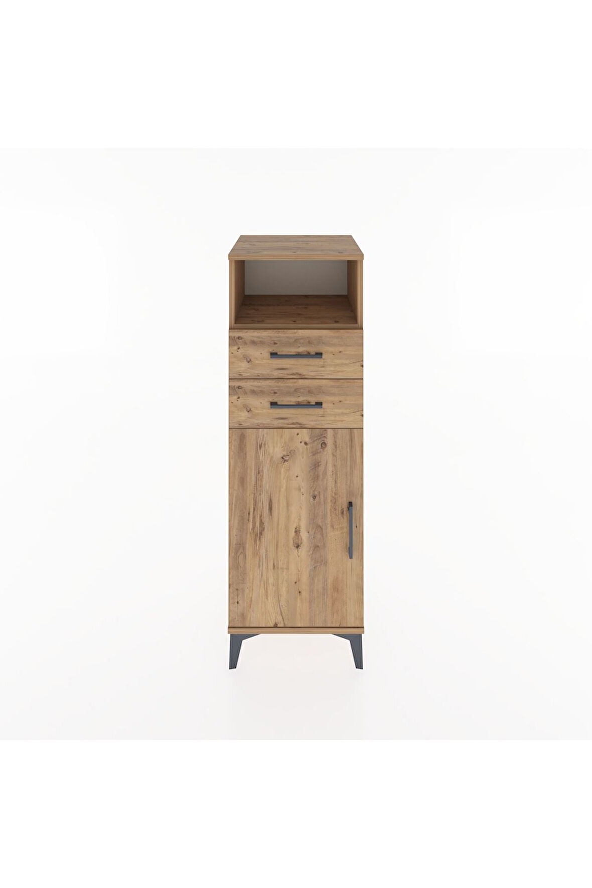 Hyperion Dolap 2 Raflı 2 Çekmeceli Tek Kapaklı 44x44x134 Çam-Çam