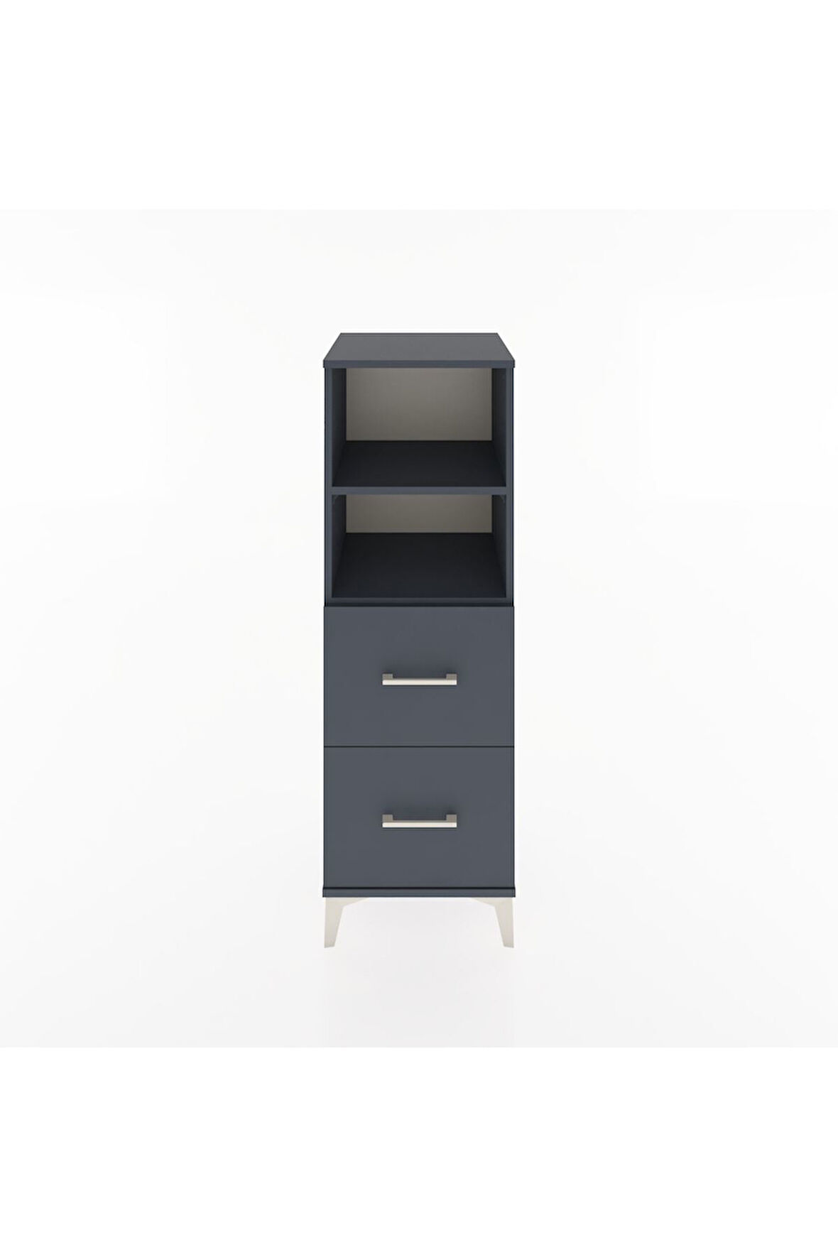 Hyperion Dolap 2 Raflı 2 Çekmeceli 44x44x134 Antrasit-Antrasit