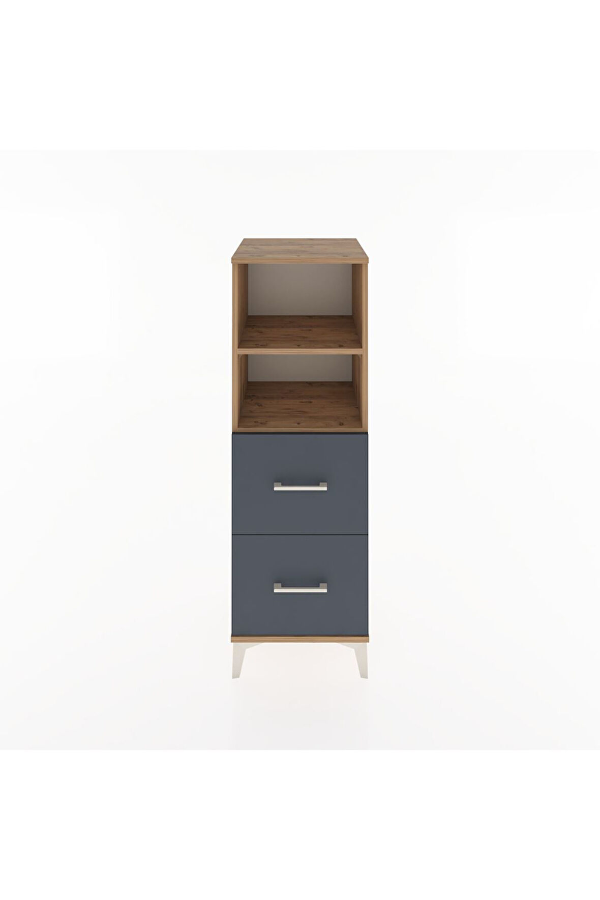 Hyperion Dolap 2 Raflı 2 Çekmeceli 44x44x134 Çam-Antrasit