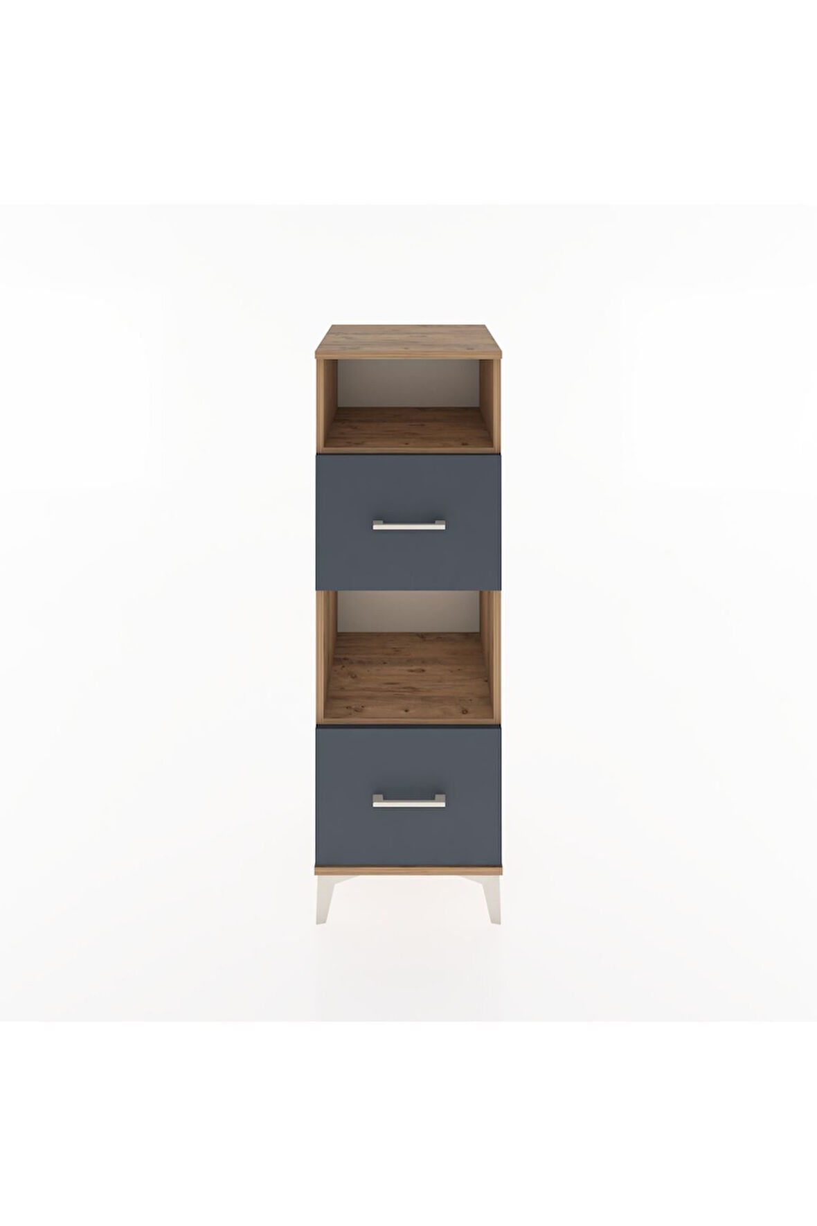 Hyperion Dolap 2 Raflı 2 Çekmeceli 44x44x134 Çam-Antrasit