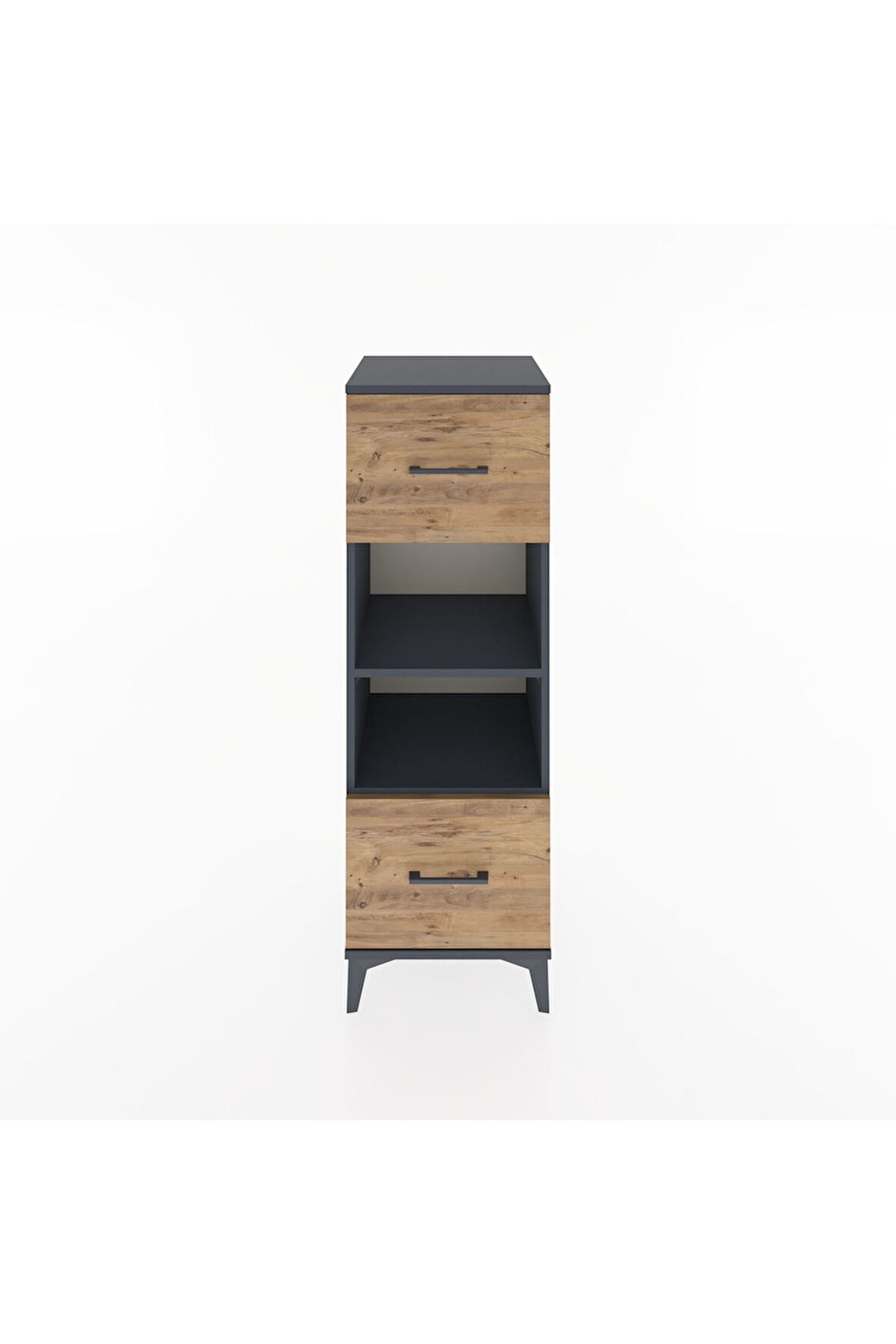 Hyperion Dolap 2 Raflı 2 Çekmeceli 44x44x134 Antrasit-Çam