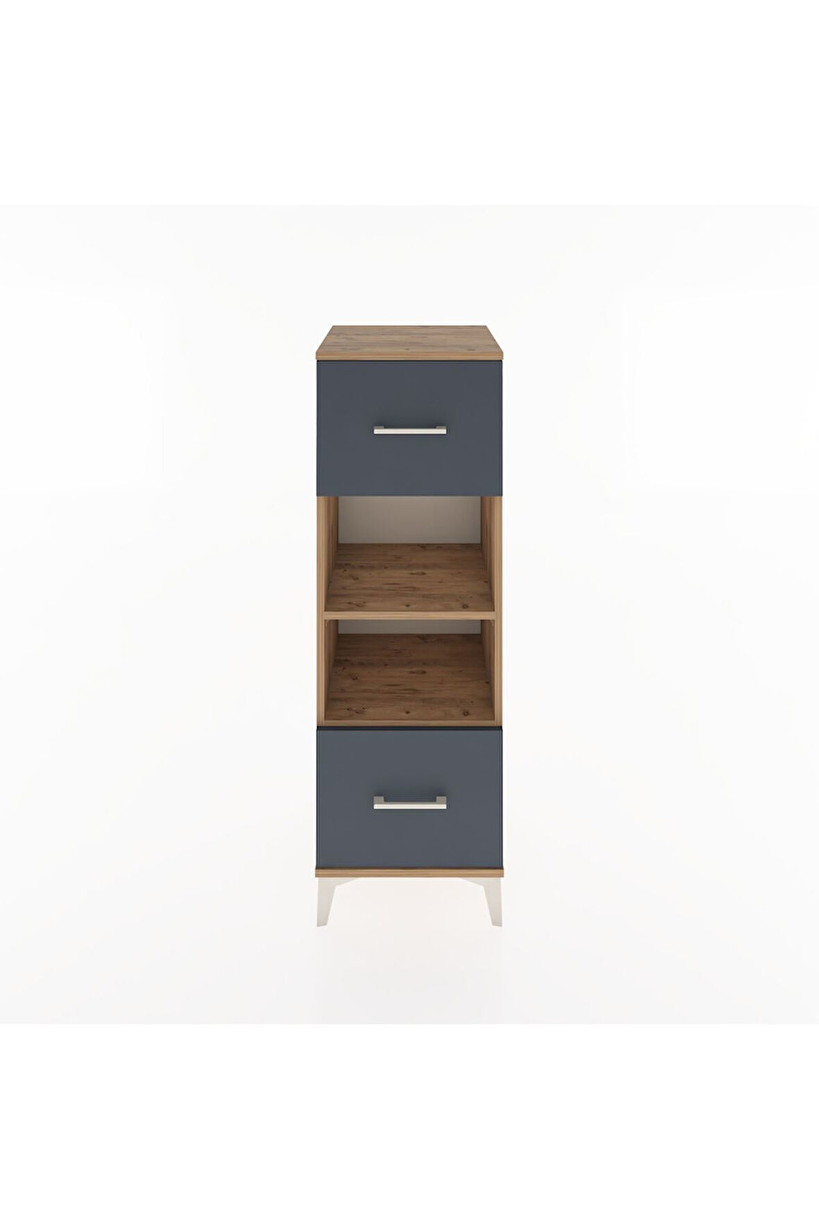 Hyperion Dolap 2 Raflı 2 Çekmeceli 44x44x134 Çam-Antrasit