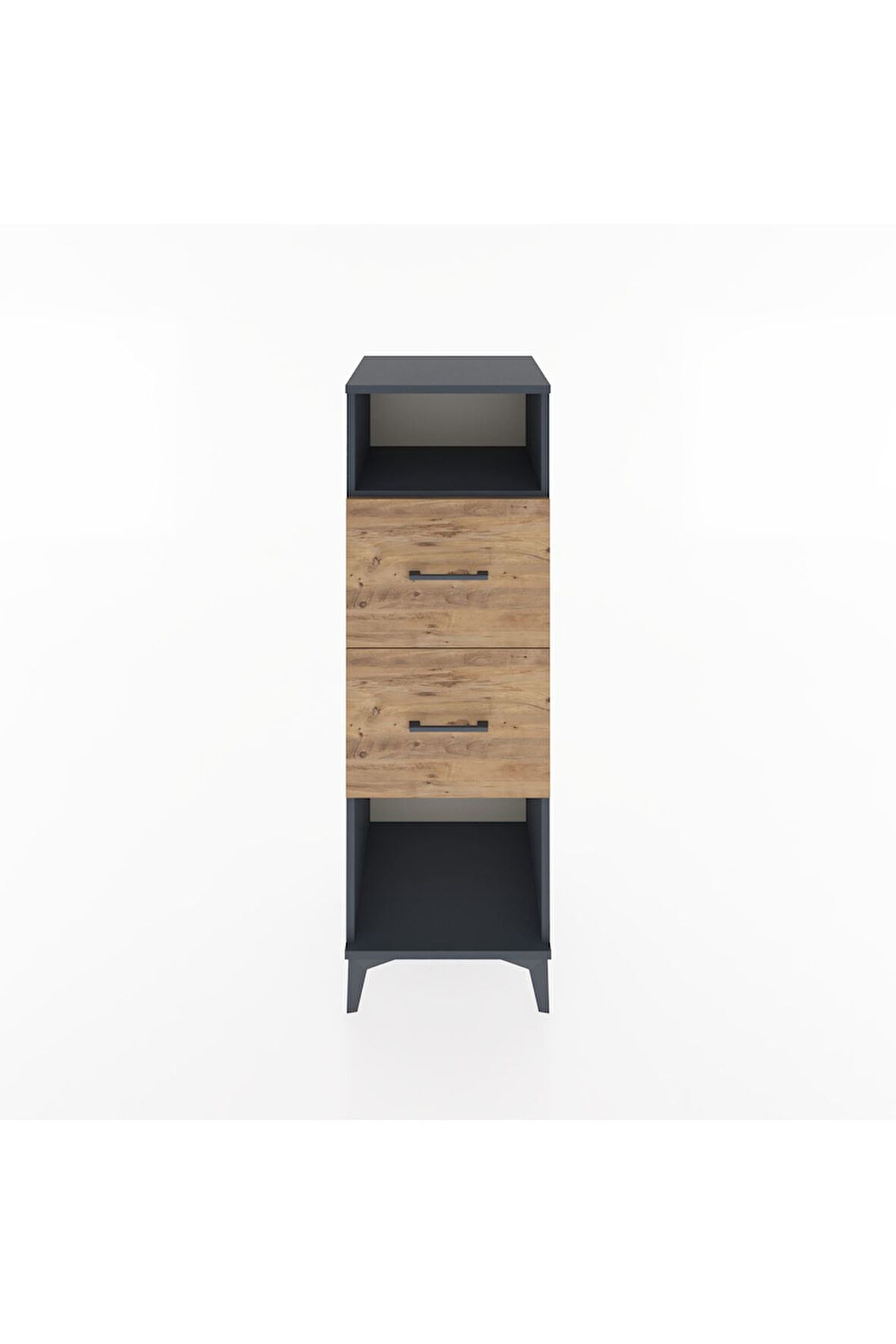 Hyperion Dolap Tek Raflı 2 Çekmeceli 44x44x134 Antrasit-Çam