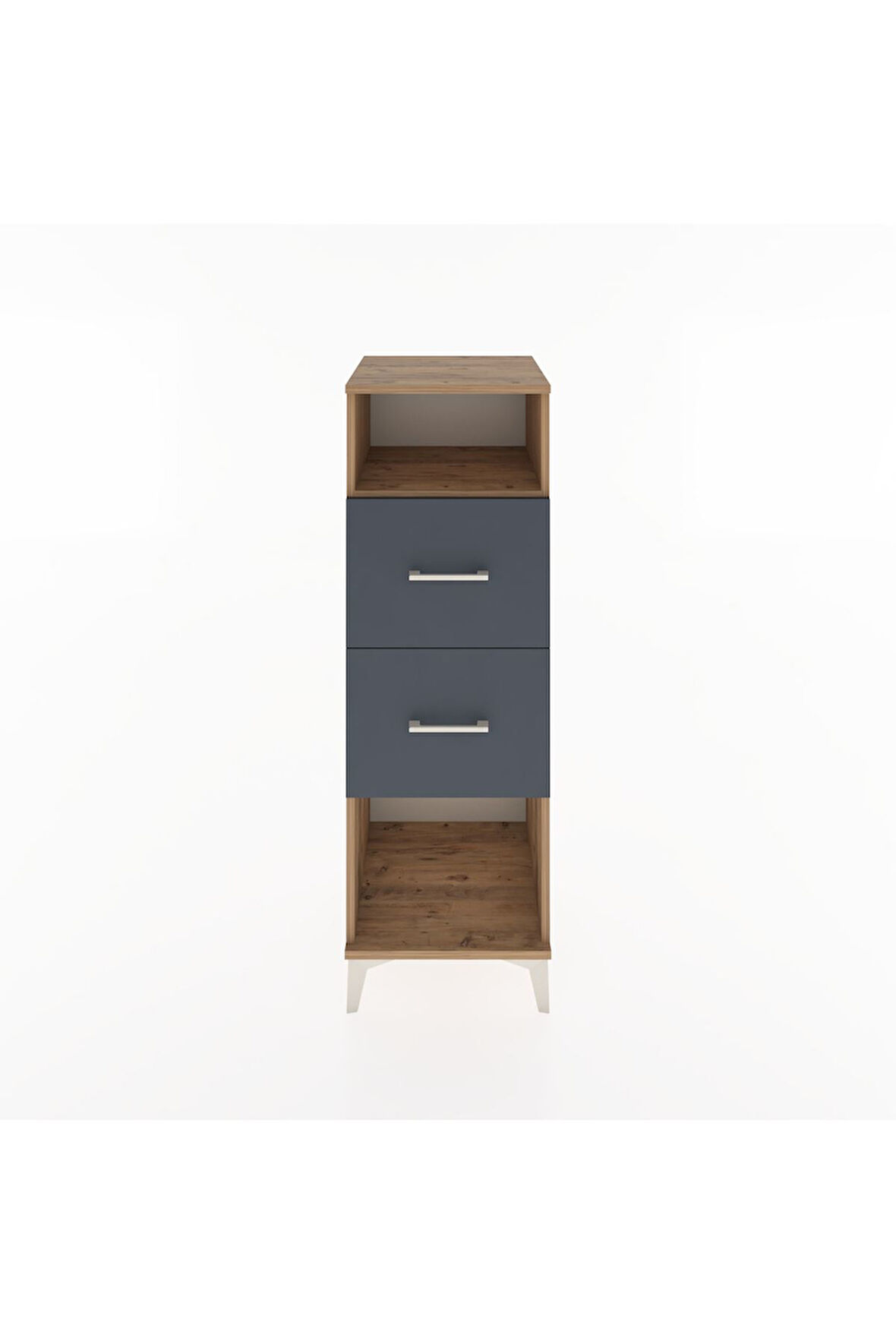 Hyperion Dolap Tek Raflı 2 Çekmeceli 44x44x134 Çam-Antrasit