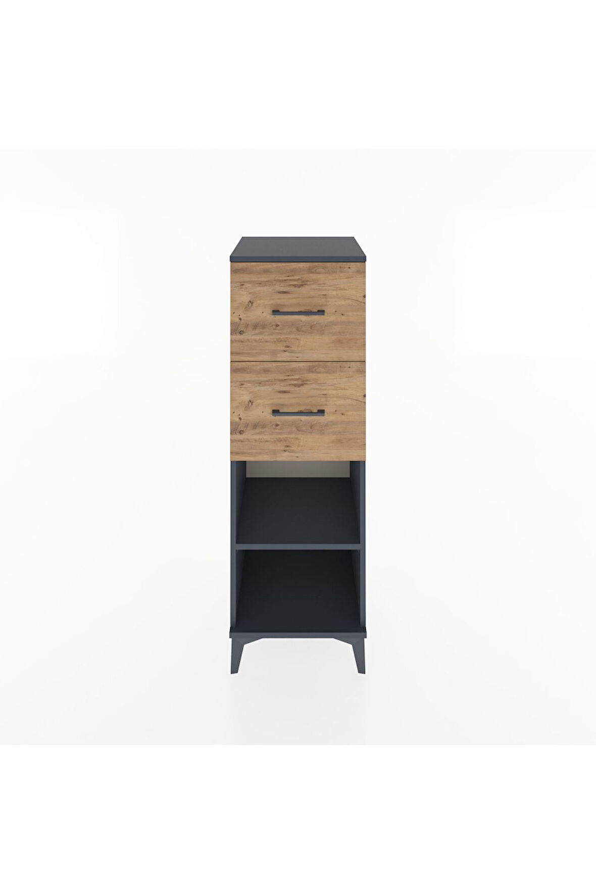 Hyperion Dolap Tek Raflı 2 Çekmeceli 44x44x134 Antrasit-Çam