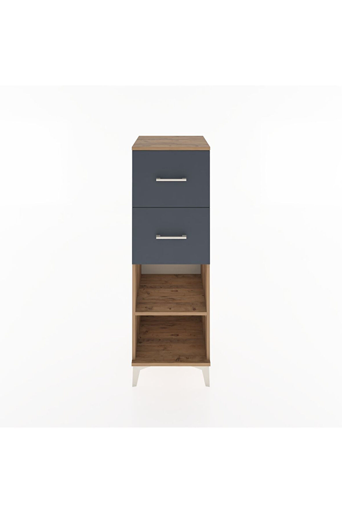 Hyperion Dolap Tek Raflı 2 Çekmeceli 44x44x134 Çam-Antrasit