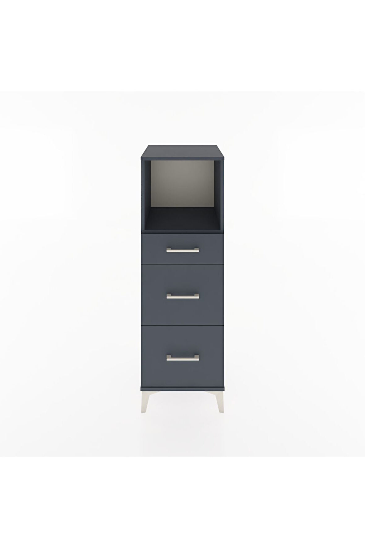 Hyperion Dolap Tek Raflı 3 Çekmeceli 44x44x134 Antrasit-Antrasit