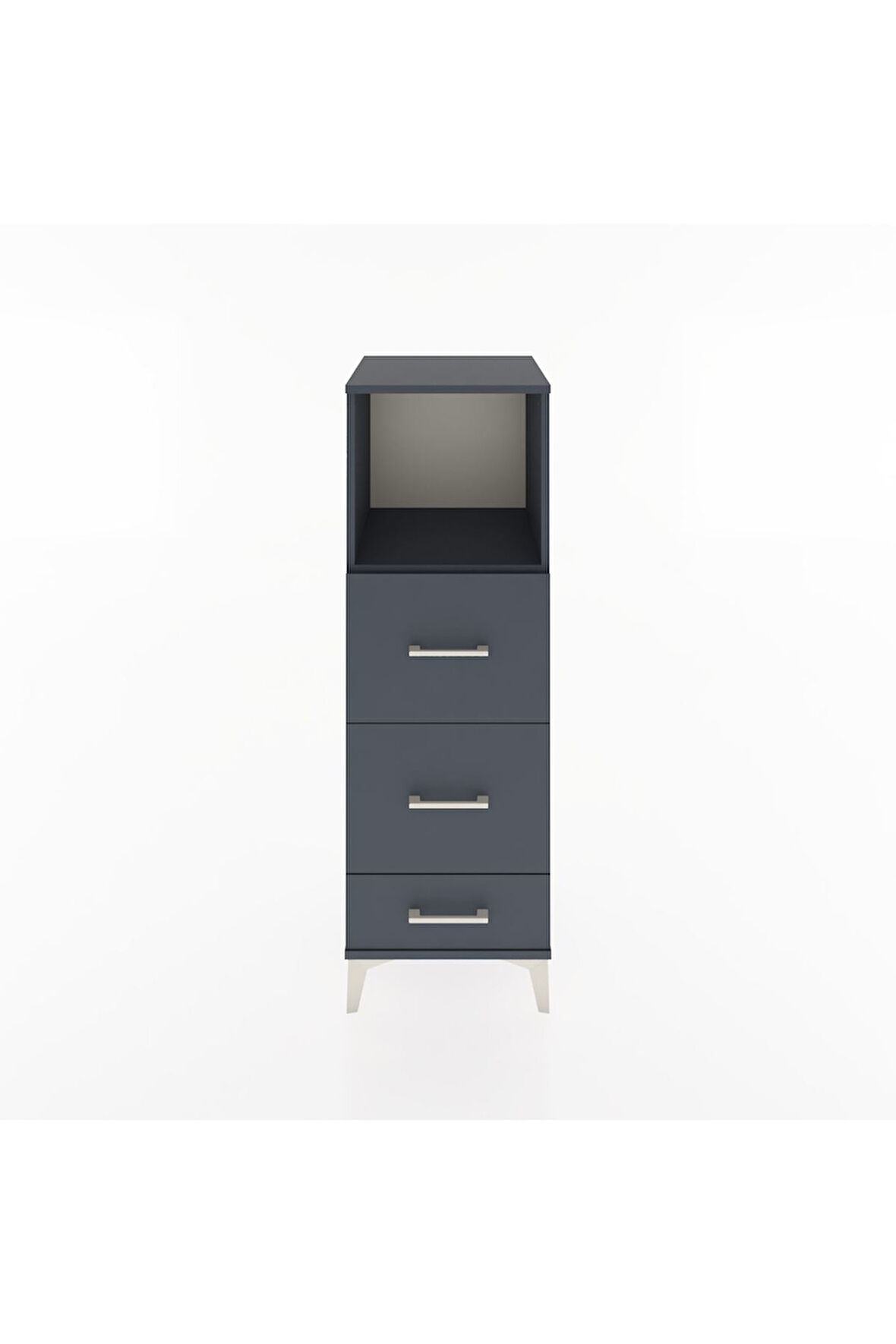 Hyperion Dolap Tek Raflı 3 Çekmeceli 44x44x134 Antrasit-Antrasit