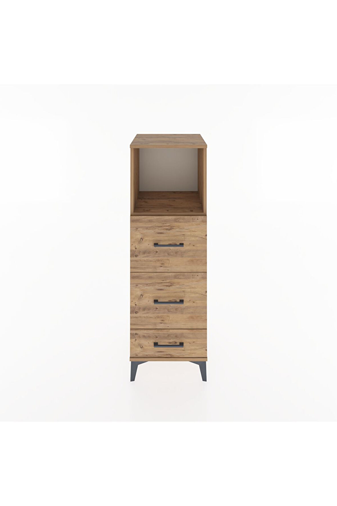 Hyperion Dolap Tek Raflı 3 Çekmeceli 44x44x134 Çam-Çam