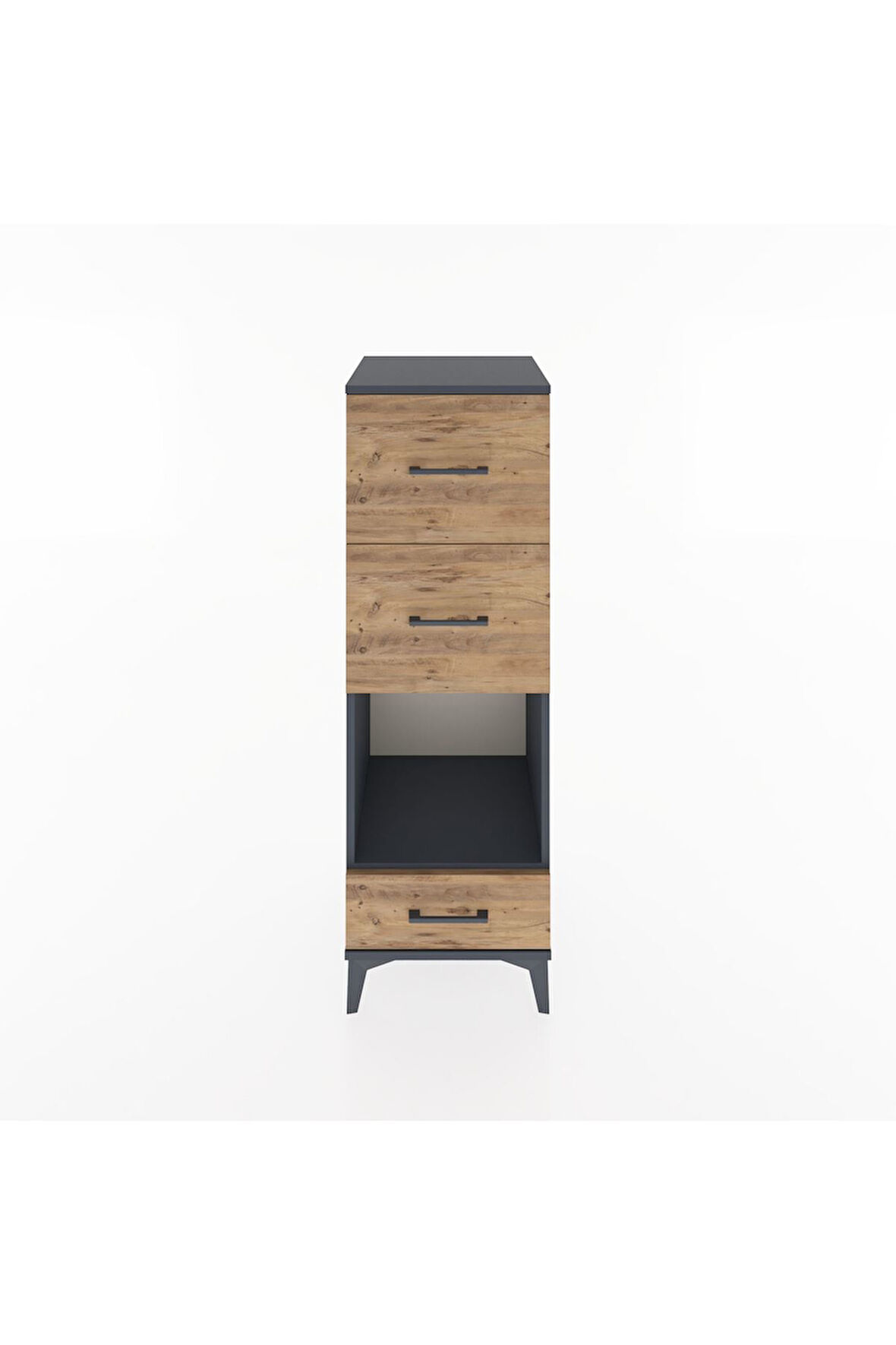 Hyperion Dolap Tek Raflı 3 Çekmeceli 44x44x134 Antrasit-Çam