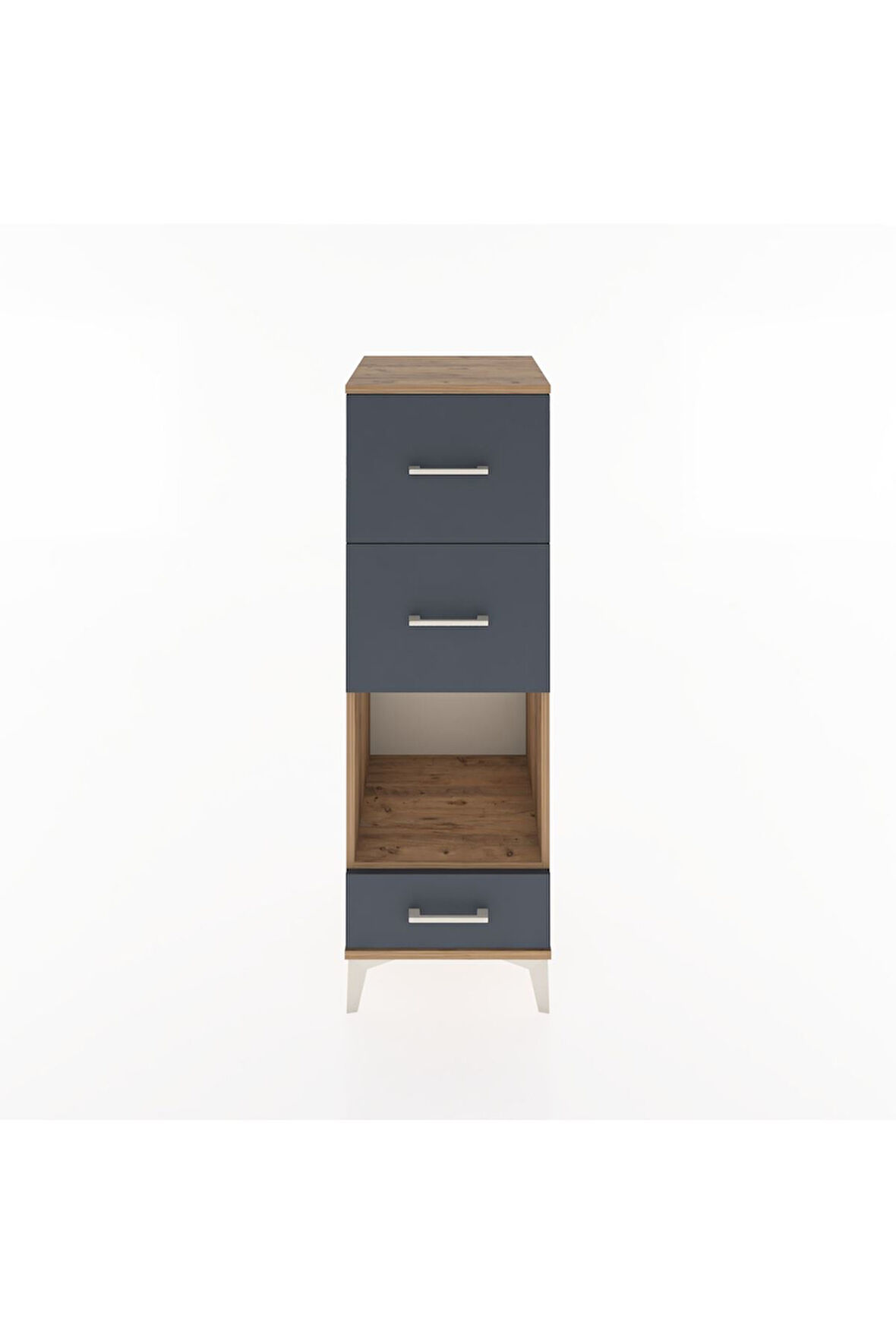 Hyperion Dolap Tek Raflı 3 Çekmeceli 44x44x134 Çam-Antrasit