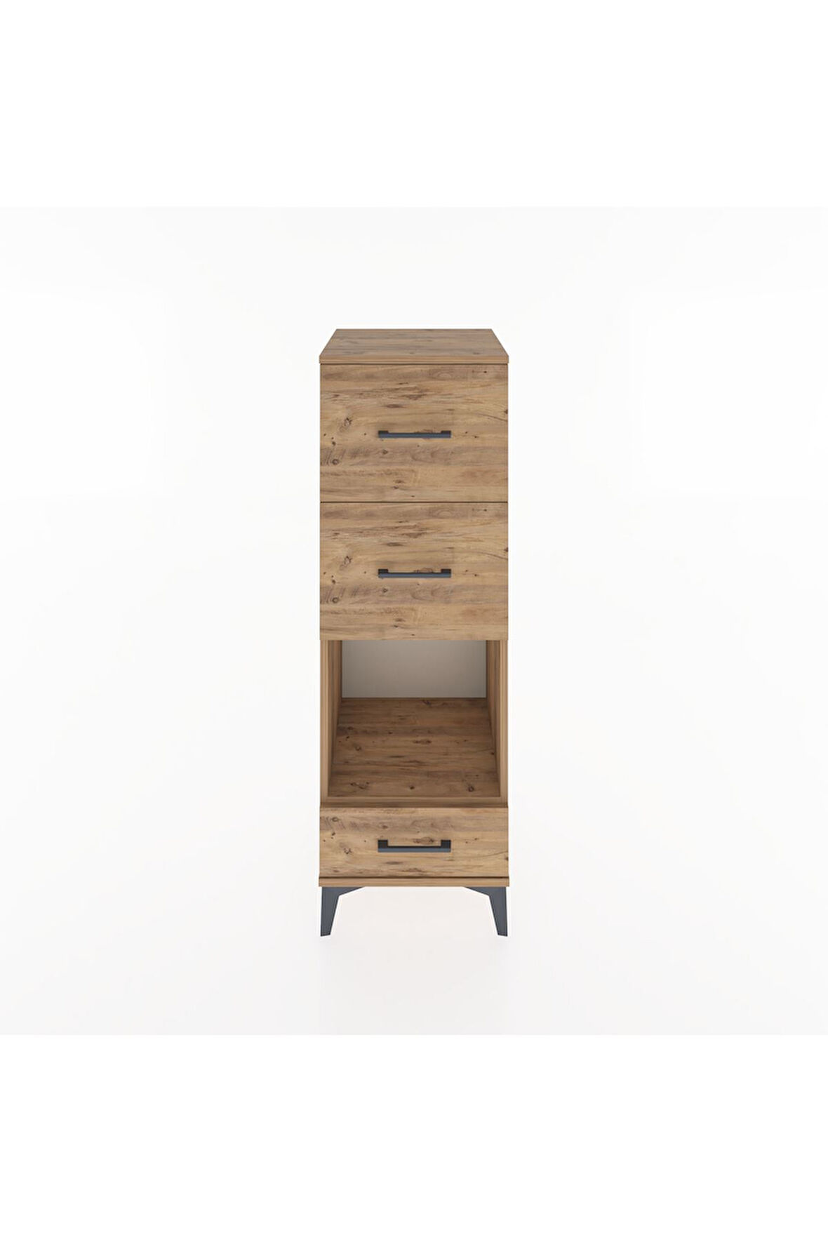 Hyperion Dolap Tek Raflı 3 Çekmeceli 44x44x134 Çam-Çam