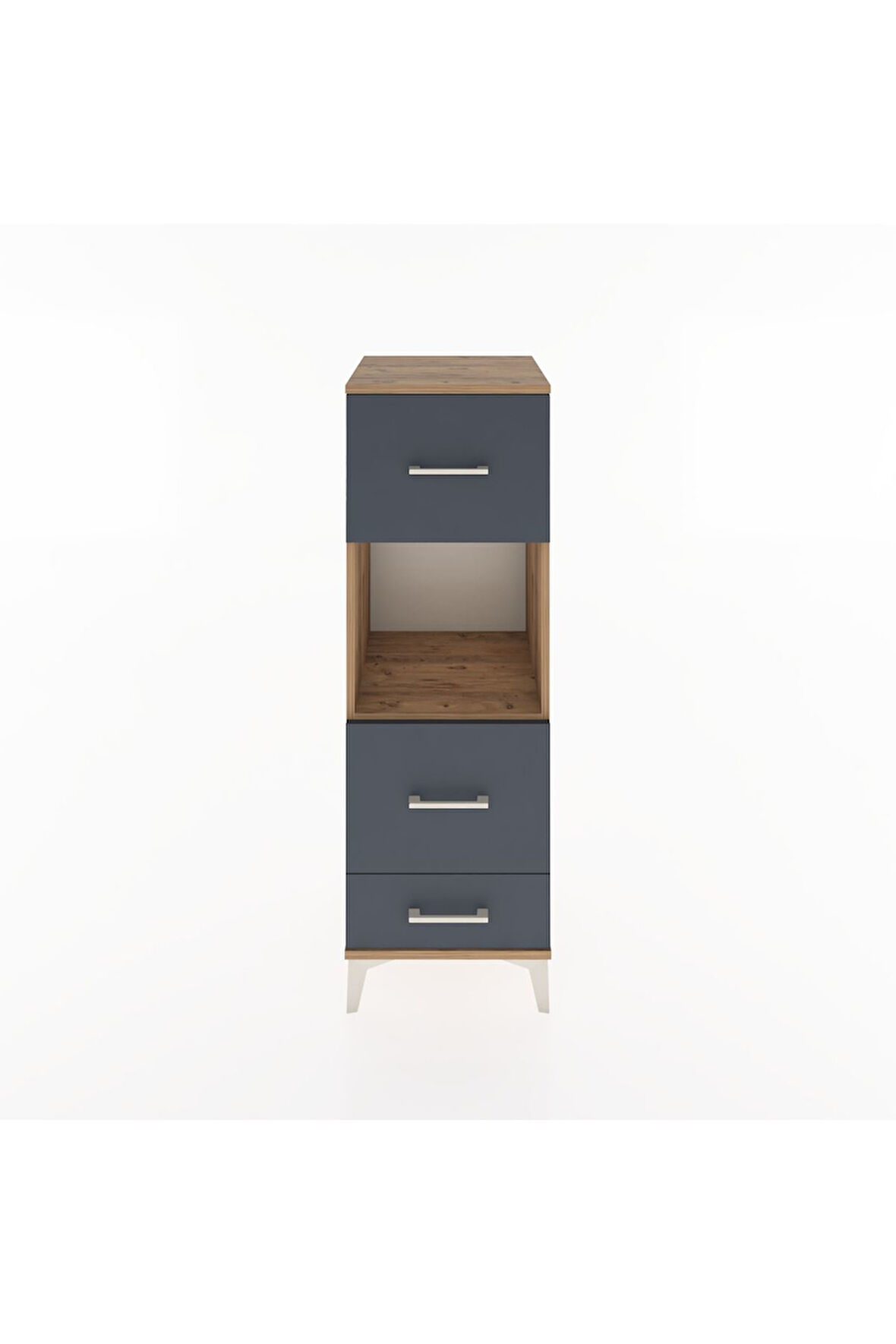 Hyperion Dolap Tek Raflı 3 Çekmeceli 44x44x134 Çam-Antrasit