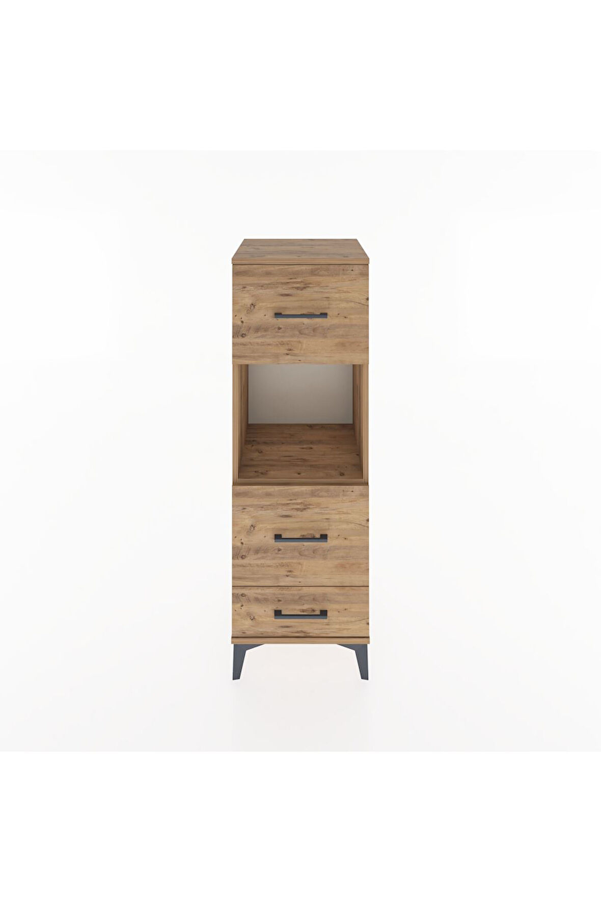 Hyperion Dolap Tek Raflı 3 Çekmeceli 44x44x134 Çam-Çam