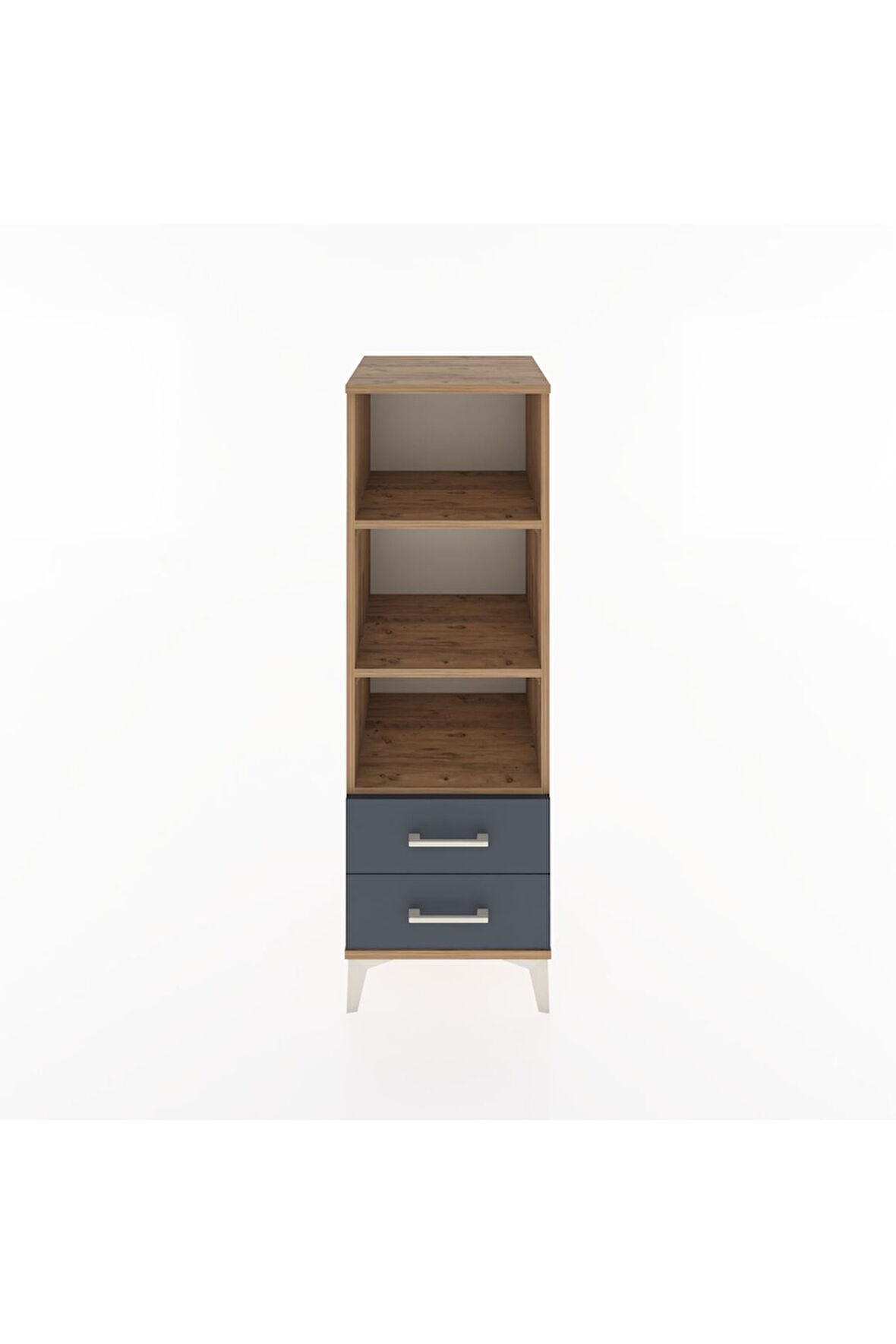 Hyperion Dolap 3 Raflı 2 Çekmeceli 44x44x134 Çam-Antrasit