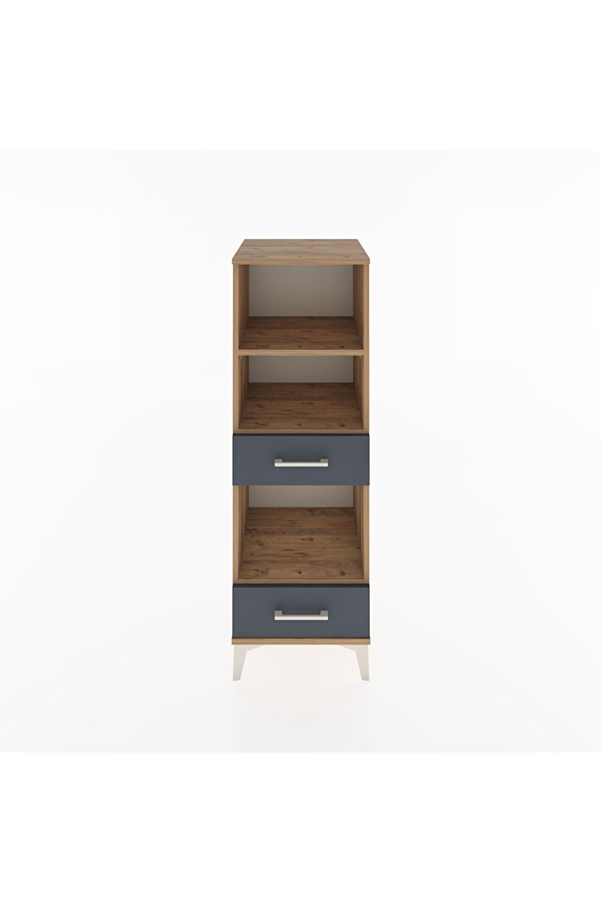 Hyperion Dolap 3 Raflı 2 Çekmeceli 44x44x134 Çam-Antrasit