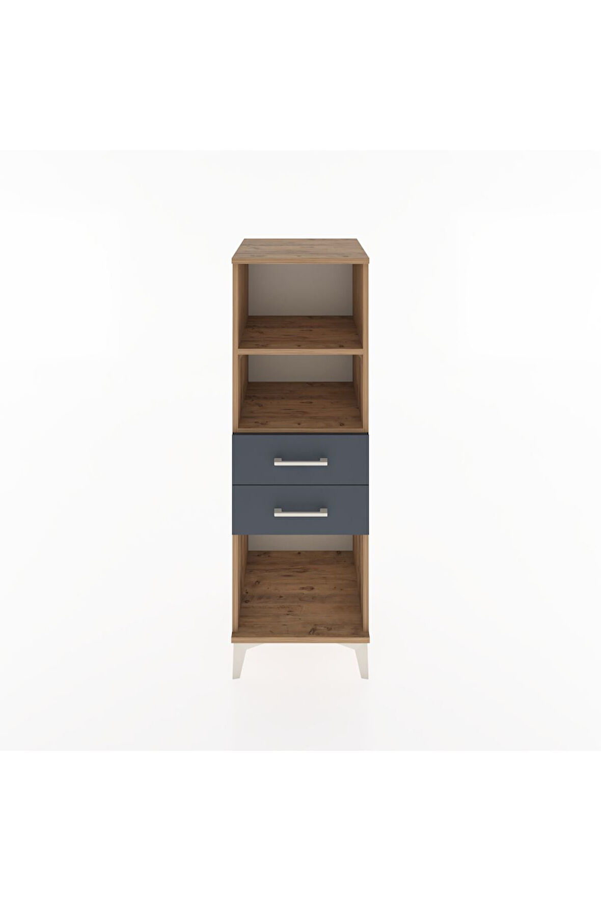 Hyperion Dolap 2 Raflı 2 Çekmeceli 44x44x134 Çam-Antrasit