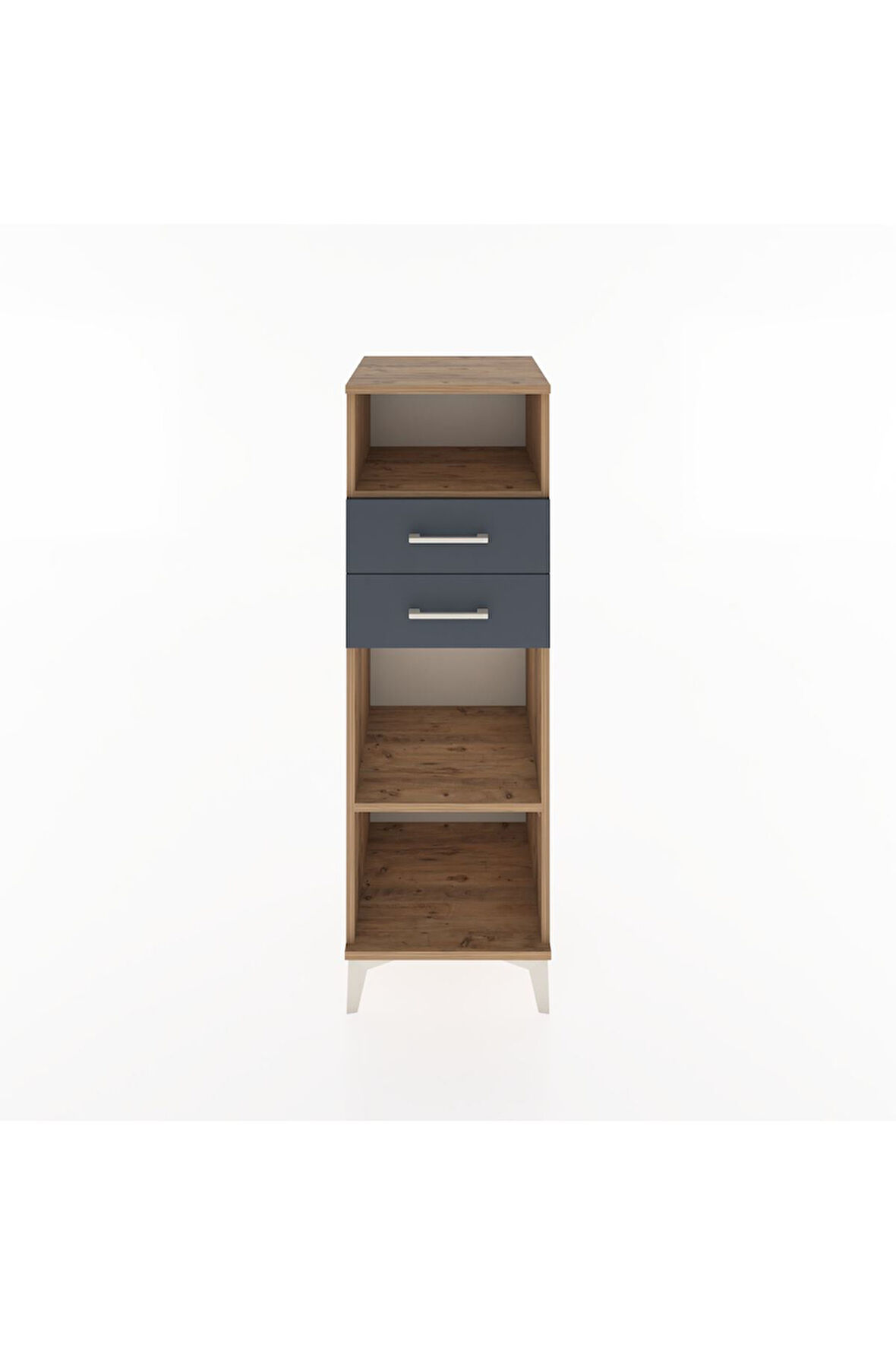 Hyperion Dolap 2 Raflı 2 Çekmeceli 44x44x134 Çam-Antrasit