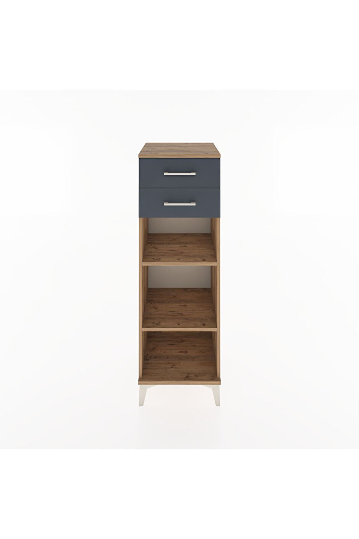 Hyperion Dolap 2 Raflı 2 Çekmeceli 44x44x134 Çam-Antrasit